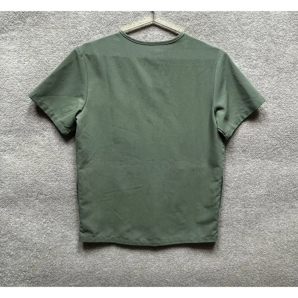 FIGS Technical Collection Olive Green V-Neck Scrub Top Small Mens Medical EUC